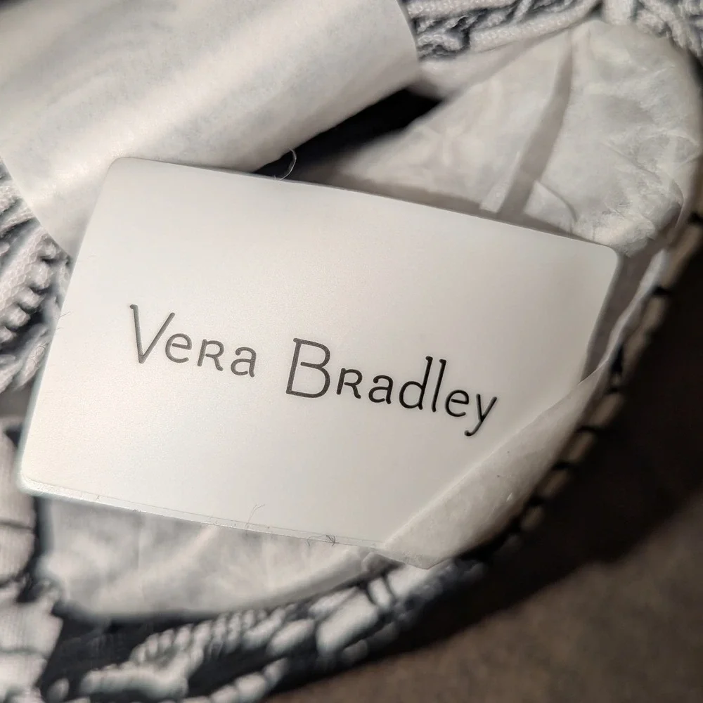 Vera Bradley Wide Lanyard Bedford‎ Blooms Black White Floral 26737-R80 NEW